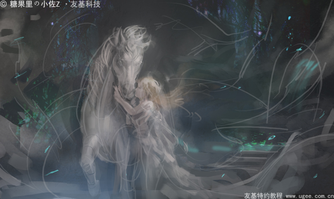 马年贺图插画教程《夜の风》