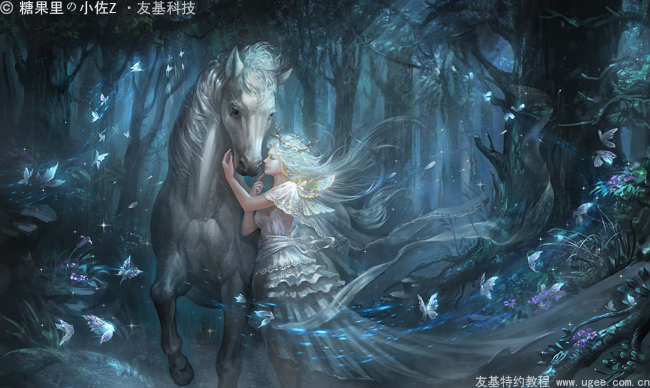 马年贺图插画教程《夜の风》